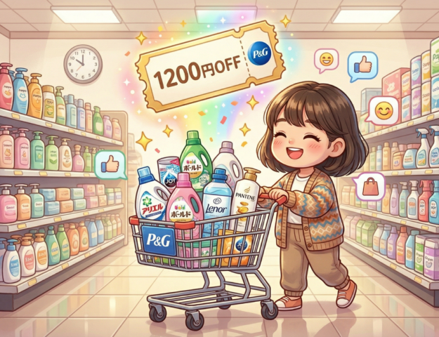 P&G クーポン 1200円OFF LYPプレミアム 日用品まとめ買い